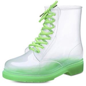 G-SIX Workshop Rainboot Clear Rubber Boot GREEN $115 Size 36. 5.5